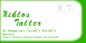 miklos taller business card